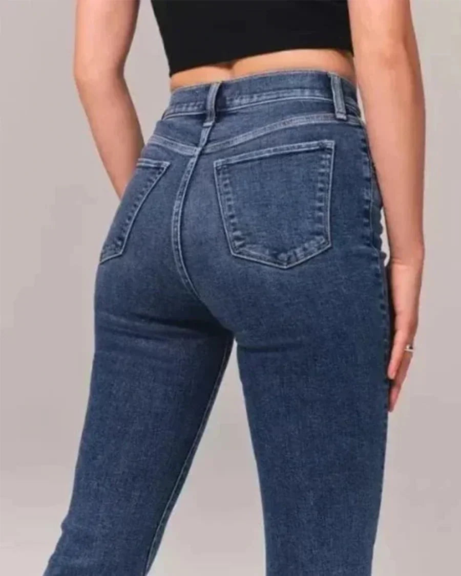 Jean Femme Évasé Taille Haute Chic 7