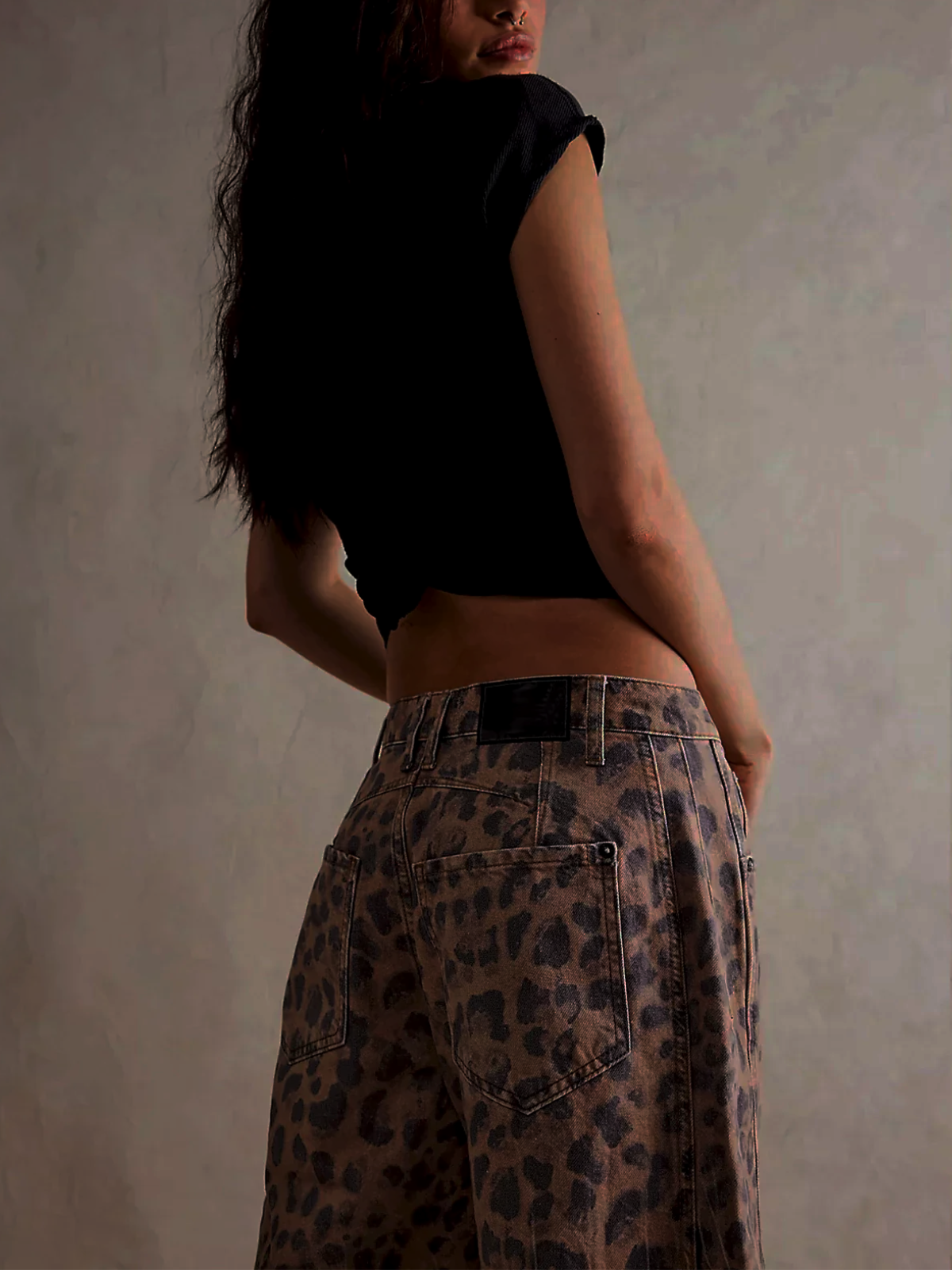 Jean Femme Imprimé Léopard Coupe Large 100% Coton 3