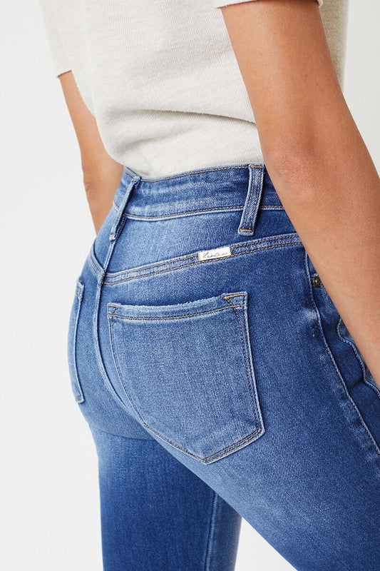 Jean Femme Skinny Taille Haute Denim Détails Ourlet 6