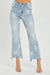 Jeans Droits Femme Taille Haute Imprimé Étoiles Denim Clair 2