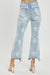 Jeans Droits Femme Taille Haute Imprimé Étoiles Denim Clair 4