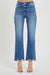 Jeans Droits Taille Haute Détente Femme Denim Foncé 2