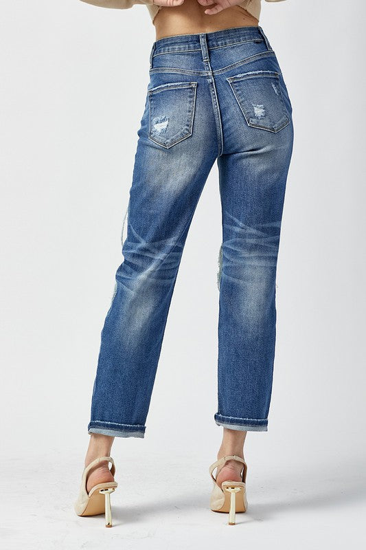 Jeans Droits Taille Haute Femme 3