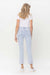 Jeans Droits Taille Haute Femme Denim Clair 4