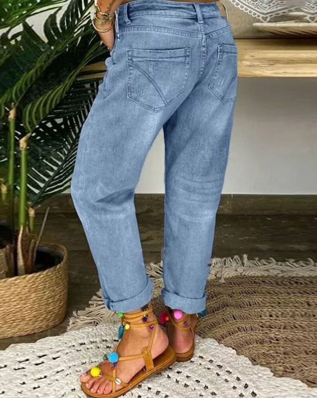 Jeans Femme Modernes Coupe Ajustée Tissu de Qualité 2