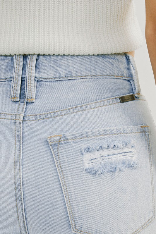 Jeans Femme Taille Haute Délavés Denim Clair 3