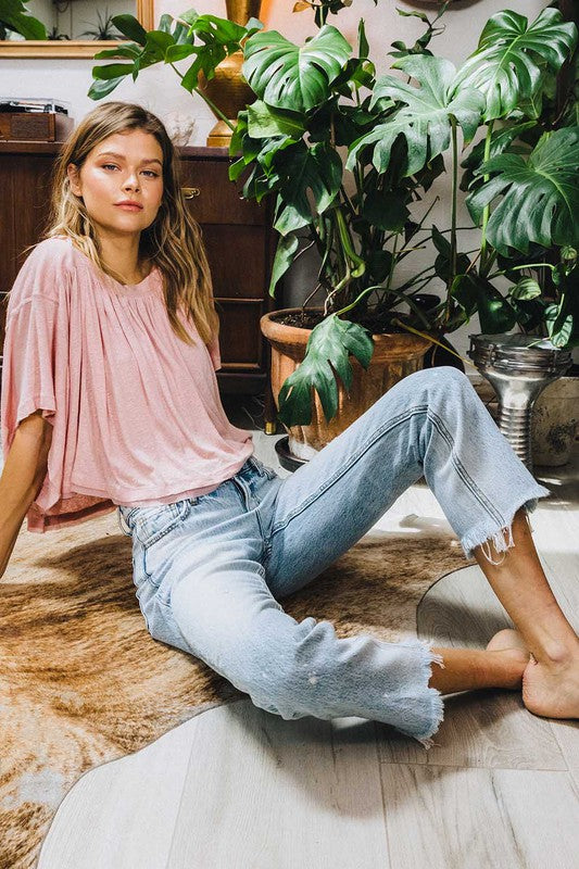 Jeans Femme Taille Haute Droit Cheville Denim Clair 2