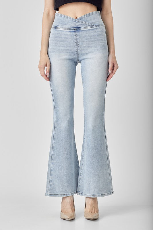 Jeans Femme Taille Haute Évasés Denim Léger 1