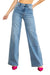 Jeans Femme Taille Haute Évasés en Pierre Moyenne 0