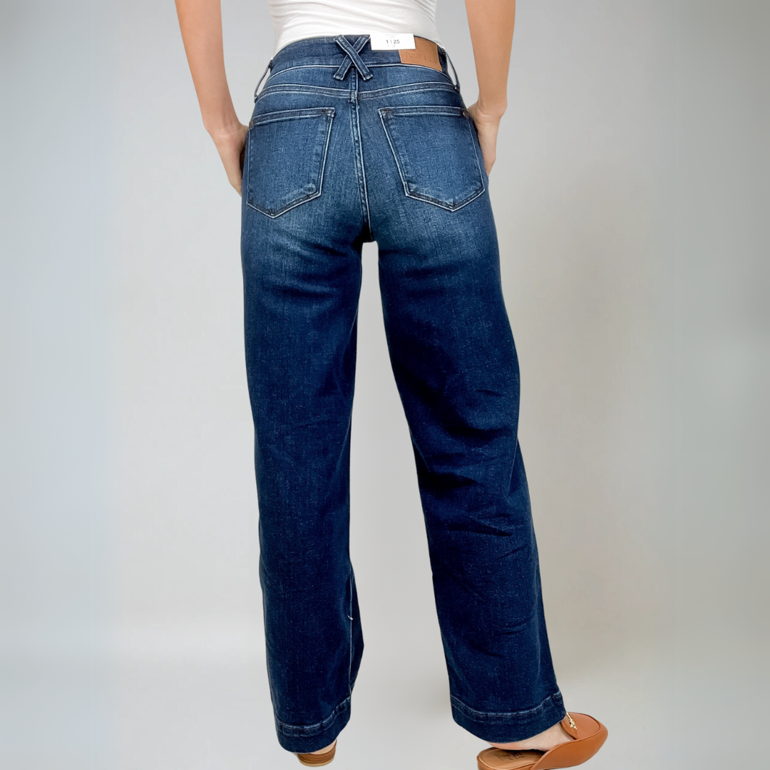 Jeans Femme Taille Haute Large Denim Confort Élastique 2