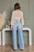 Jeans Flare Taille Haute Femme Denim Clair 1