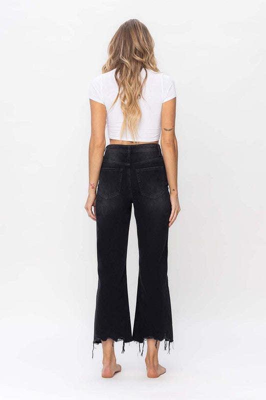 Jeans Flares Croisés Vintage Femme Noir 4