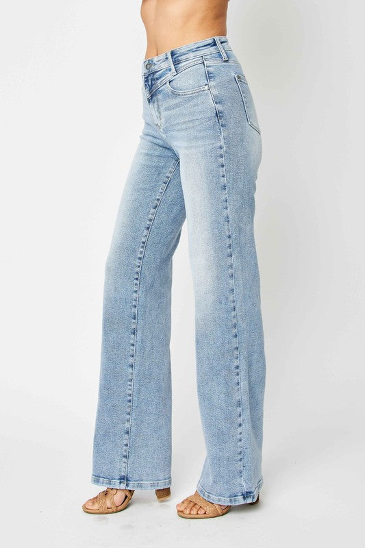 Jeans Retro Taille Haute avec Yoke Avant pour Femme 4