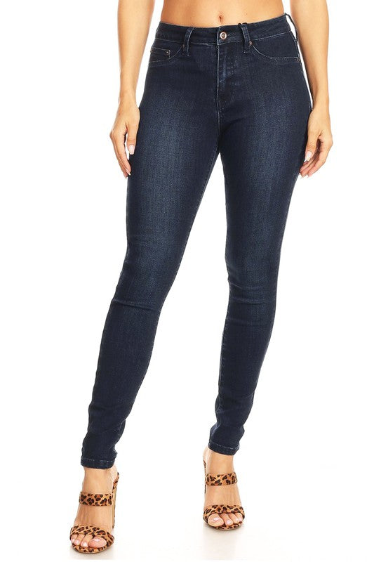 Jeans Skinny Taille Haute Femme Denim Indigo 1