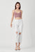 Jeans droits taille haute pour femmes en blanc 4