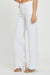Jeans larges taille haute pour femme en blanc 2