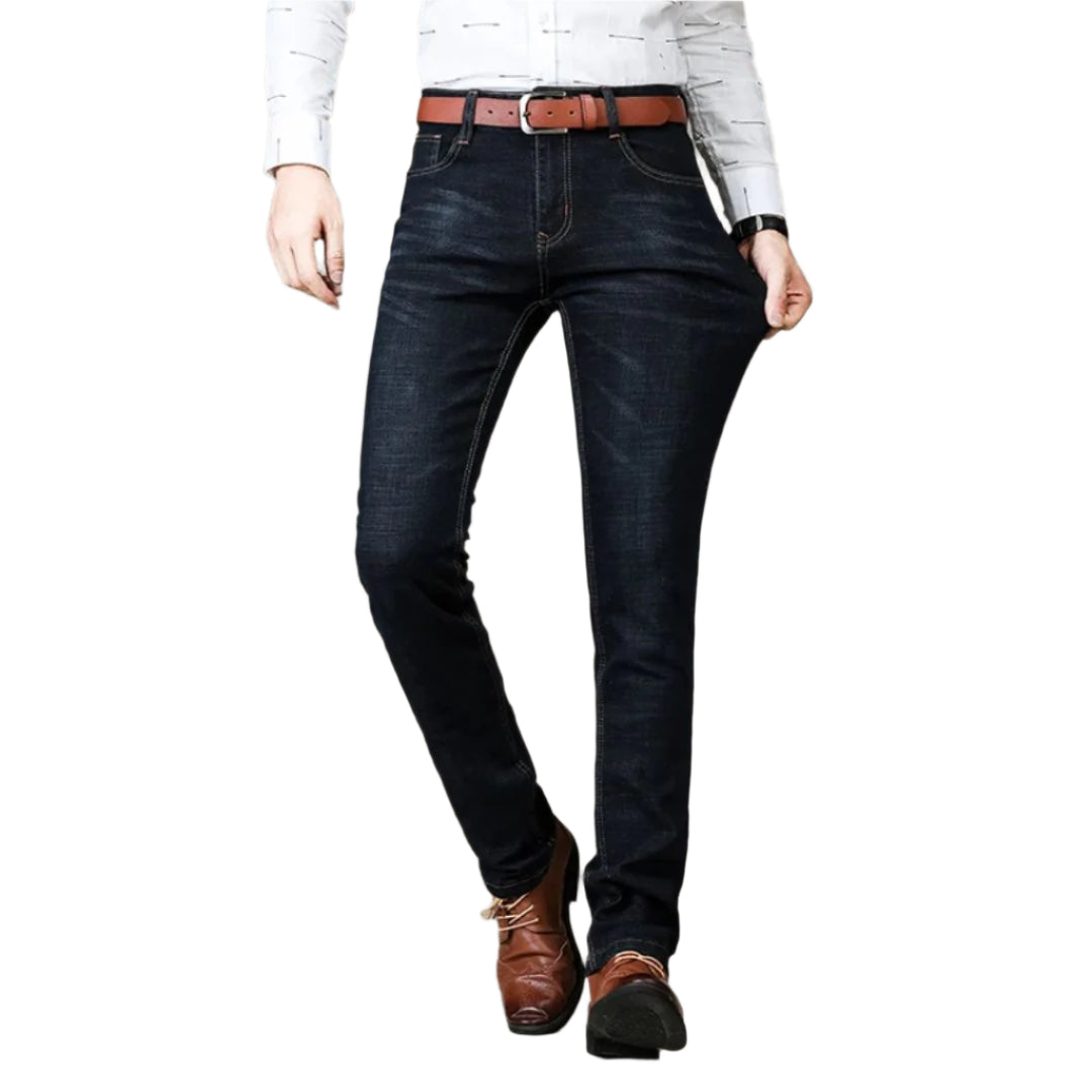 Jeans pour hommes coupe droite en denim extensible 0