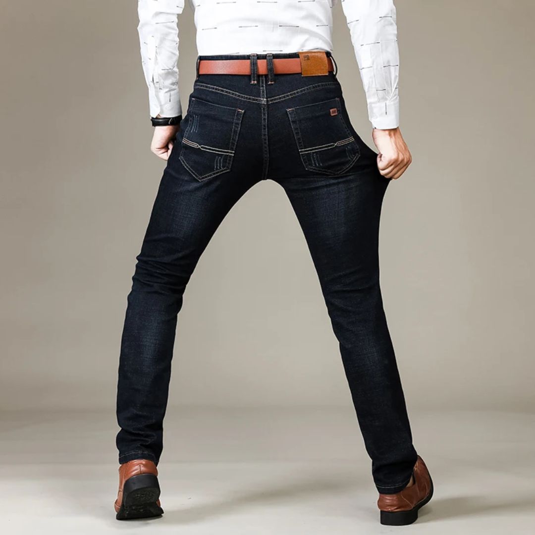 Jeans pour hommes coupe droite en denim extensible 2