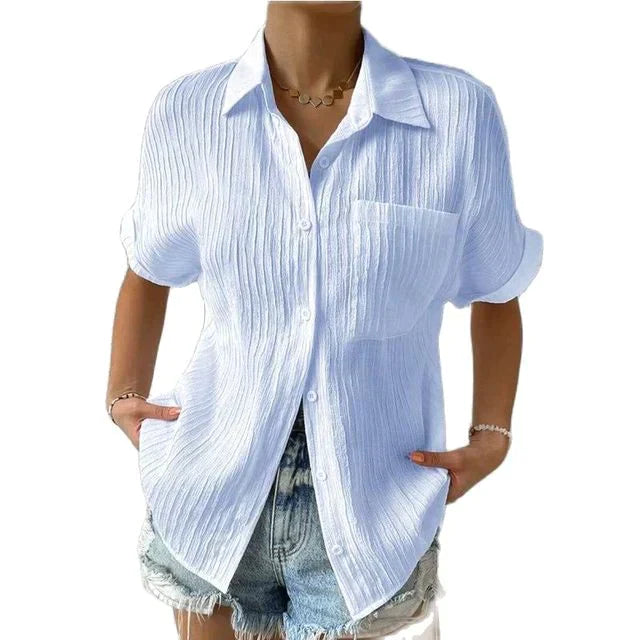 Variant image for Chemisier Femme Chic à Col Montant en Tissu Léger-41