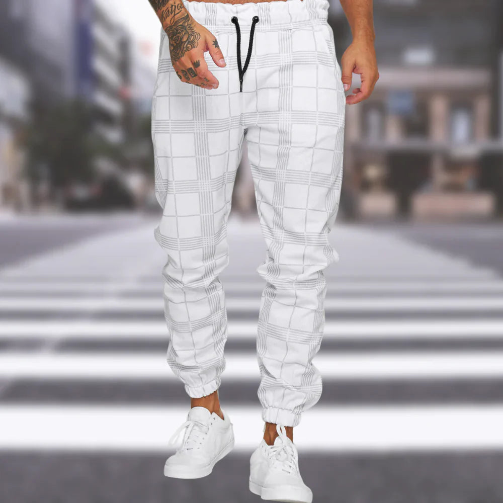 Variant image for Pantalon Homme à Carreaux Élégant en Polyester et Coton-15
