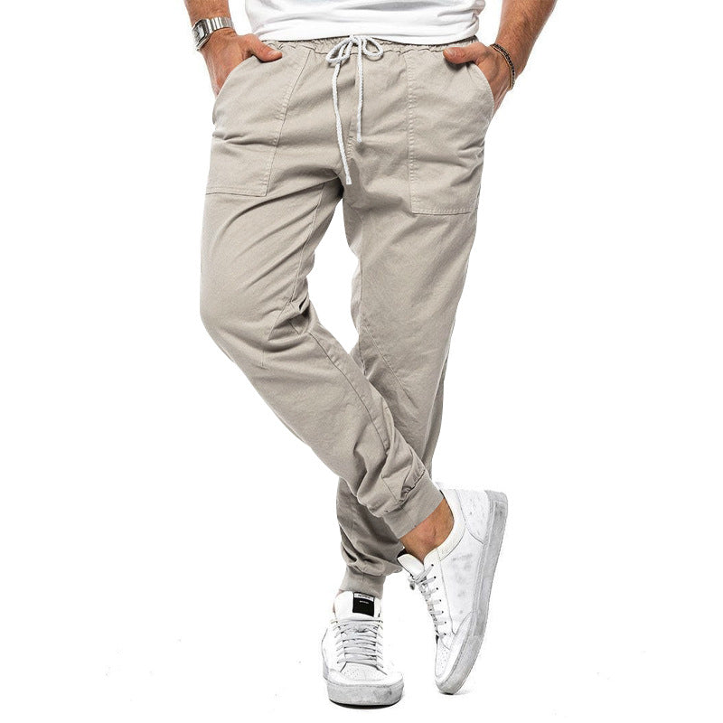 Variant image for Pantalon Homme Chino Moderne en Tissu Vert et Beige-6