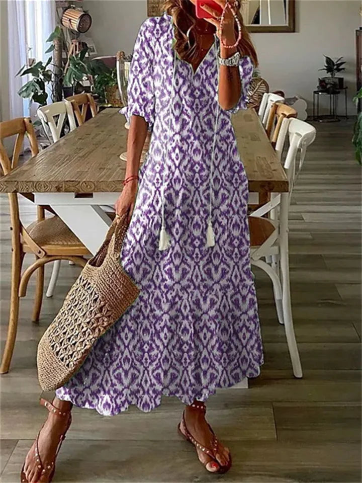 Variant image for Robe Longue Femme Fleurie Aérée Été Maxi-13