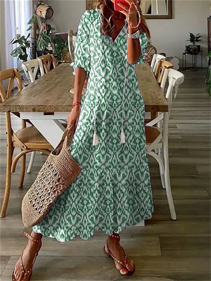 Variant image for Robe Longue Femme Fleurie Aérée Été Maxi-15