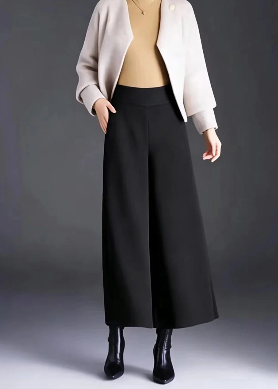 Jupe-pantalon courte taille haute à jambes larges pour femme 2