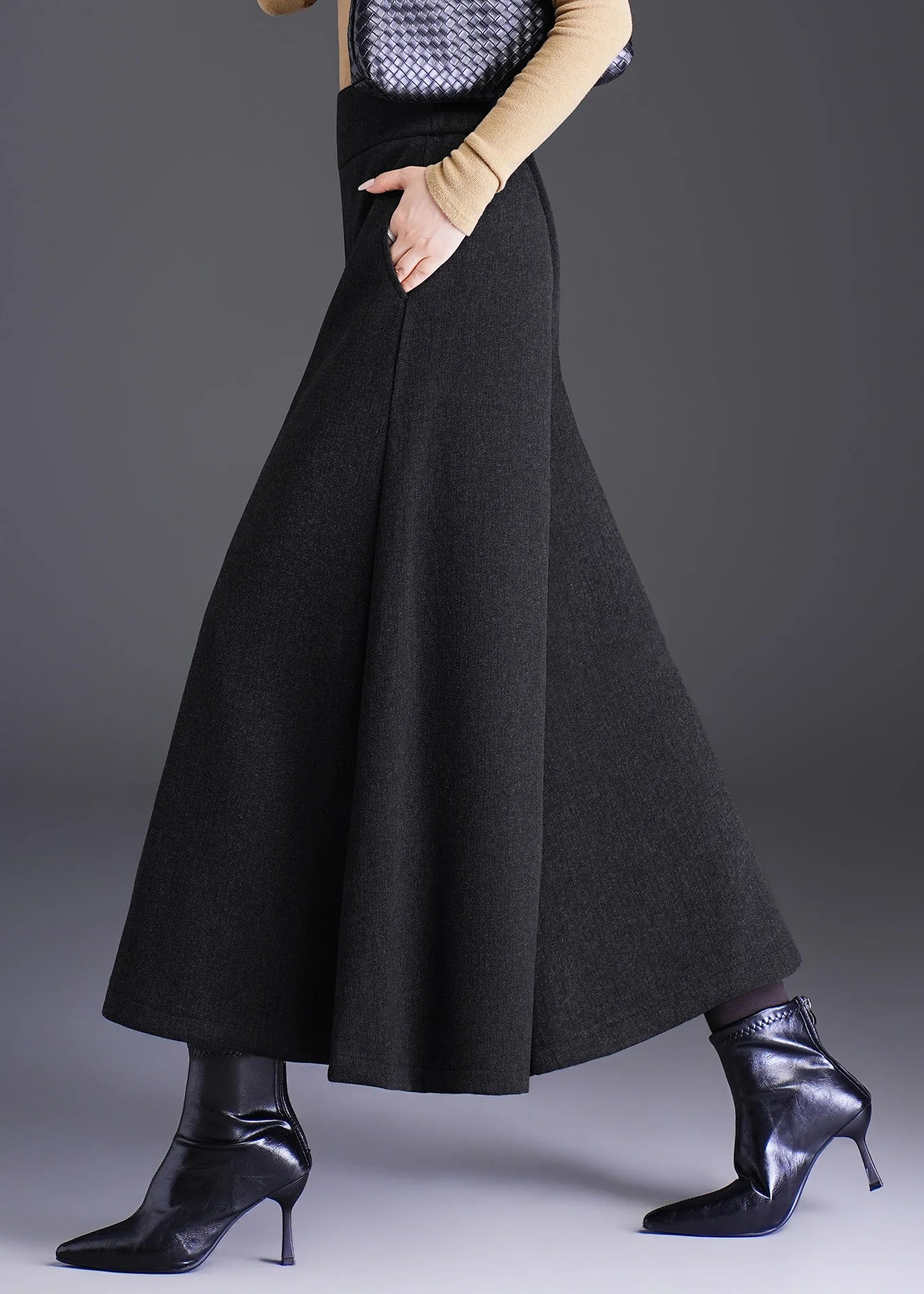 Jupe-pantalon courte taille haute à jambes larges pour femme 3