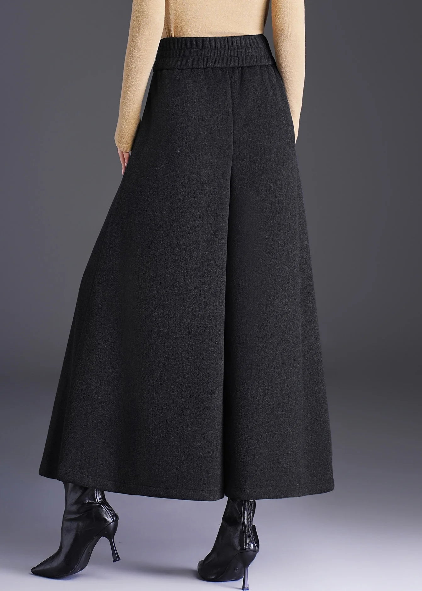 Jupe-pantalon courte taille haute à jambes larges pour femme 4