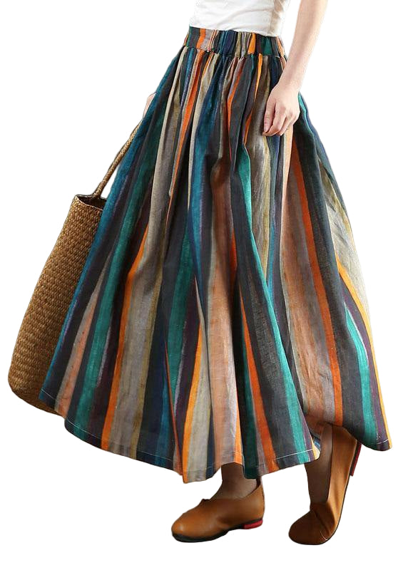 Jupe A Ligne Rayée Retro pour Femmes 0