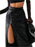Jupe Femme Crayon Taille Haute Cuir Synthétique