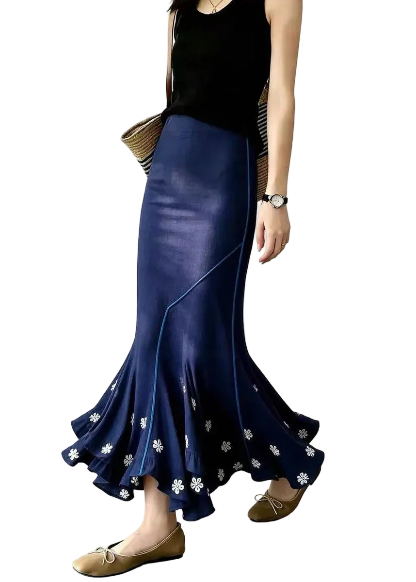 Jupe Femme Style Sirène Asymétrique Taille Haute 0