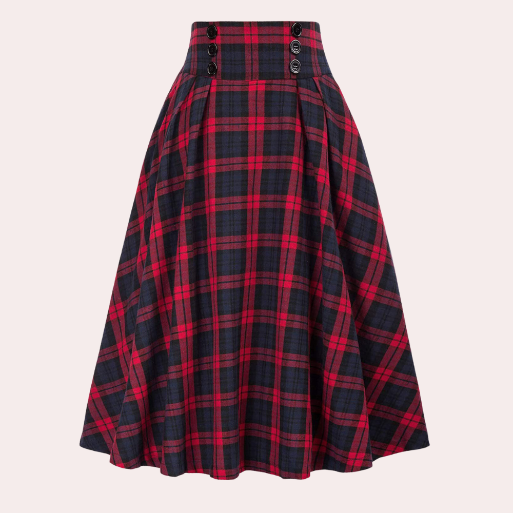 Jupe Femme Taille Haute à Motifs Carreaux 2