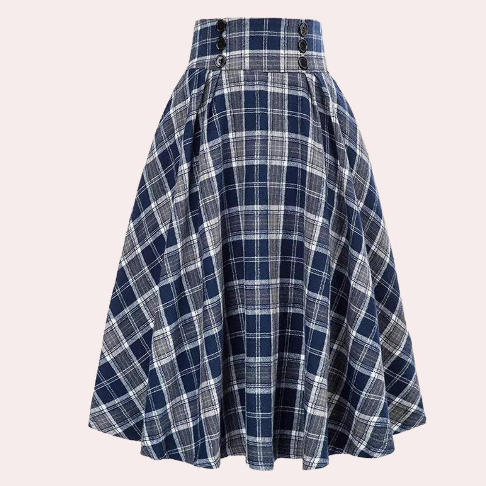 Jupe Femme Taille Haute à Motifs Carreaux 4