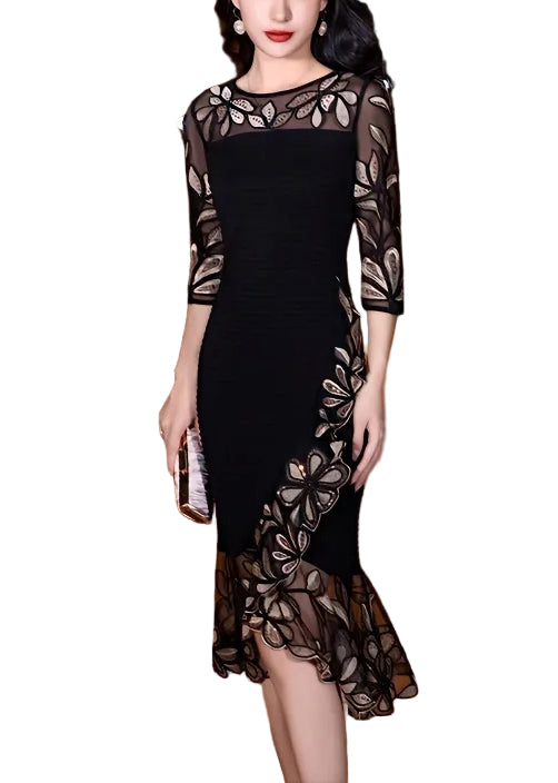 Jupe Fishtail en Tulle Brodé pour Femme 0