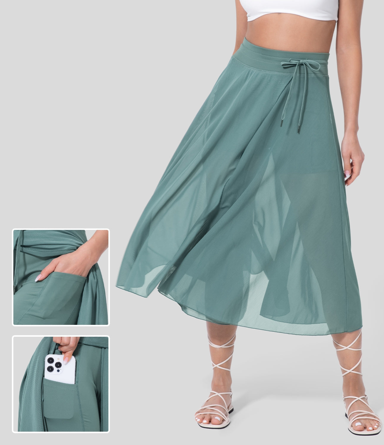 Jupe Haute Taille 2-en-1 pour Femme Élégante 0