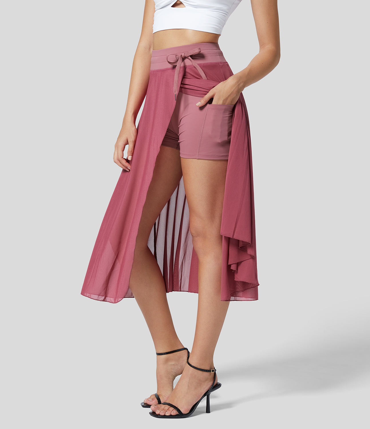 Jupe Haute Taille 2-en-1 pour Femme Élégante 8