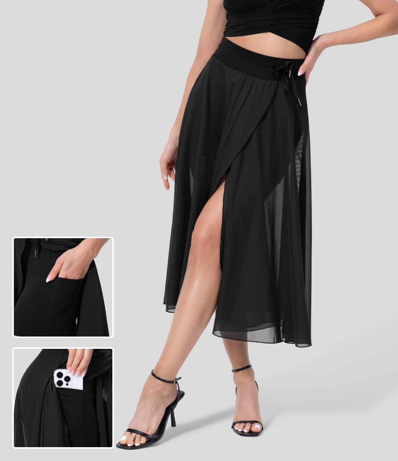 Jupe Haute Taille 2-en-1 pour Femme Élégante 9