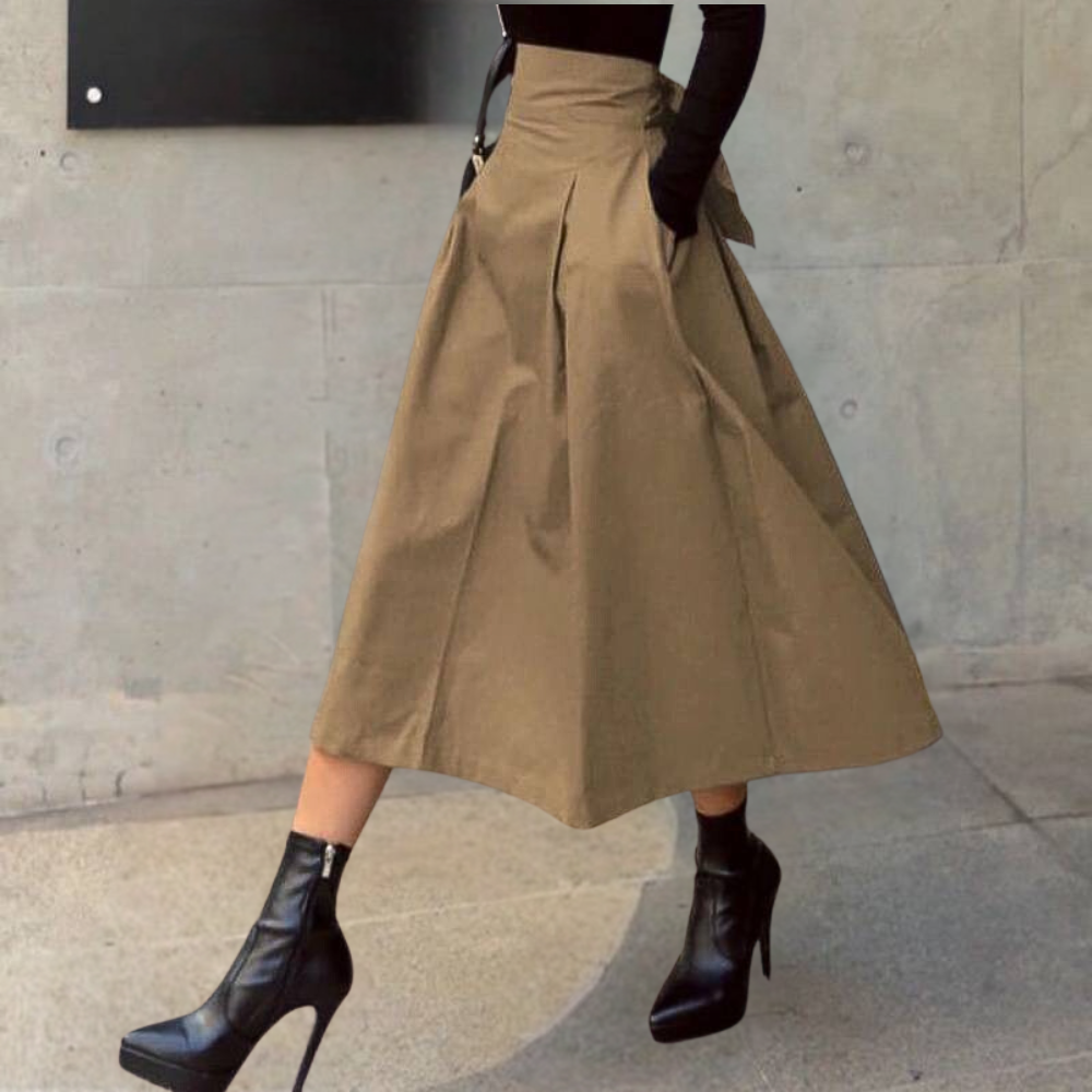 Jupe Longue Femme Taille Haute Chic Automne 4