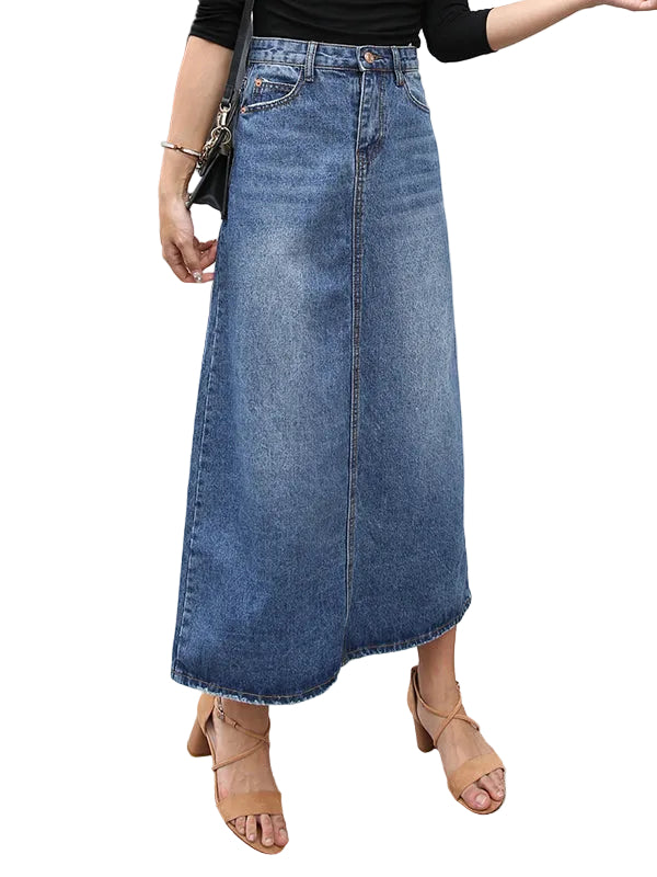 Jupe Longue Taille Haute en Jean pour Femme 0
