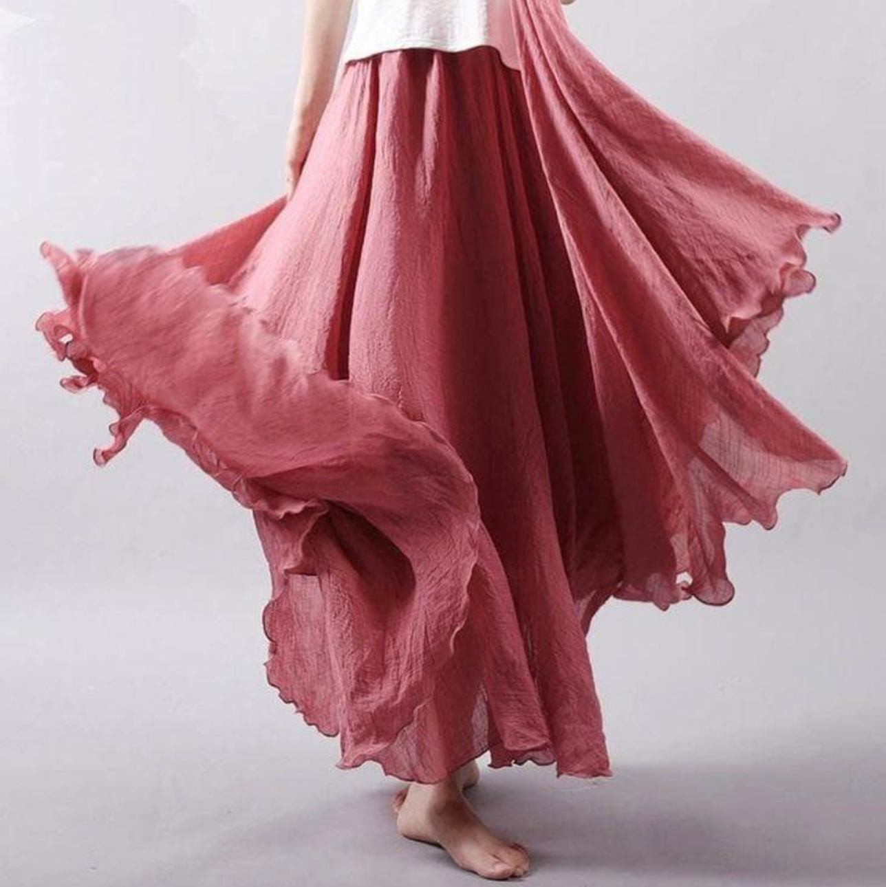 Jupe Maxi Plissée Femme Moderne 10
