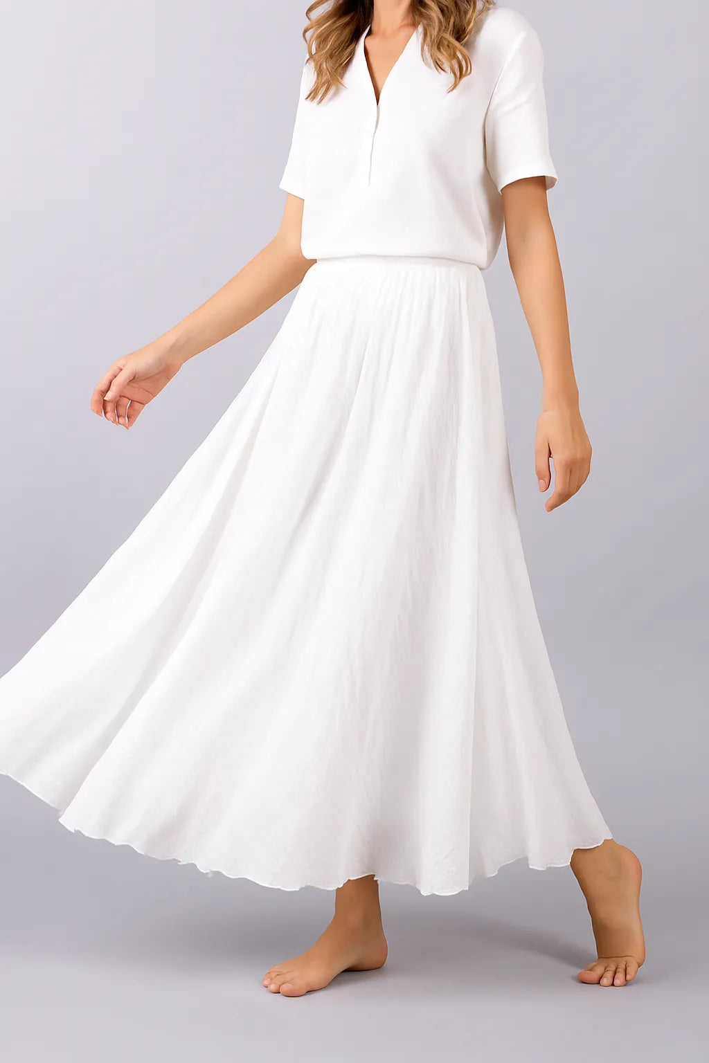 Jupe Maxi Plissée Femme Moderne 1