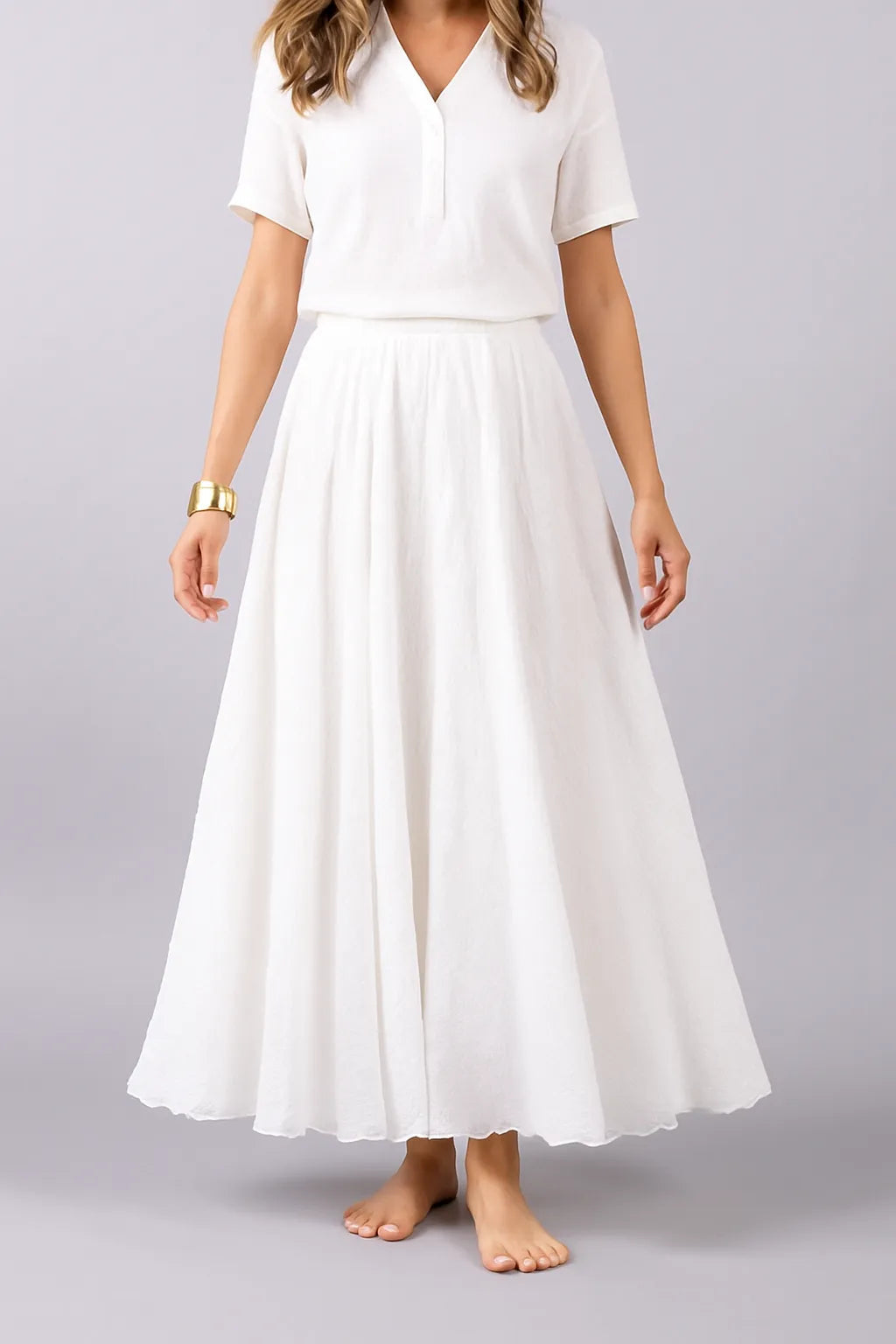 Jupe Maxi Plissée Femme Moderne 2