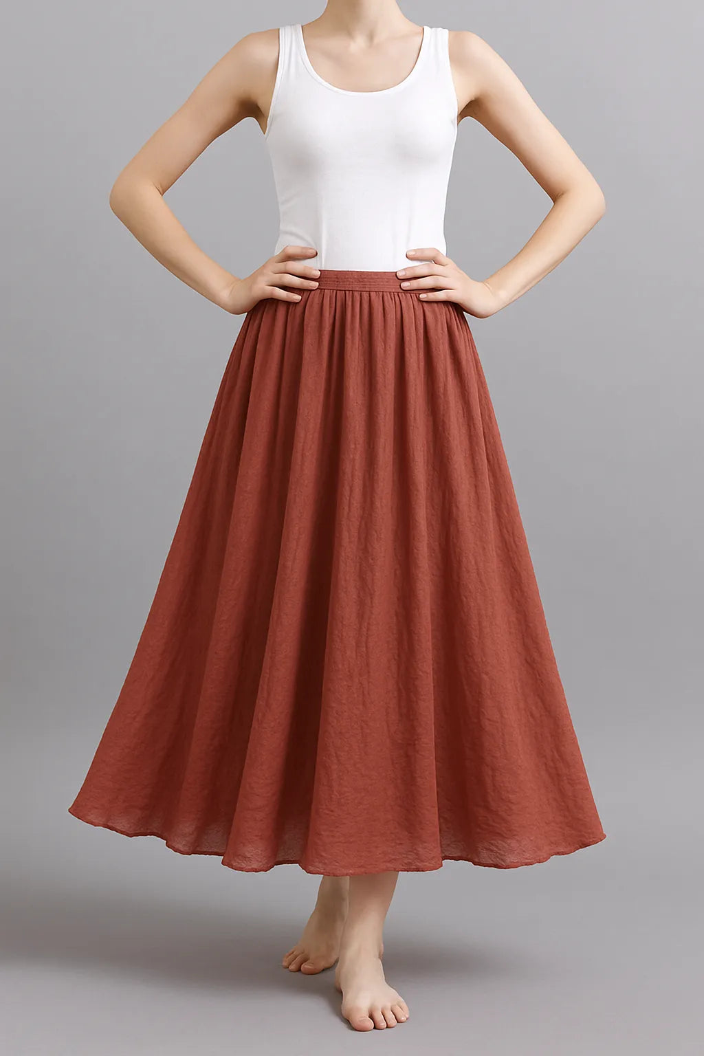 Jupe Maxi Plissée Femme Moderne 7