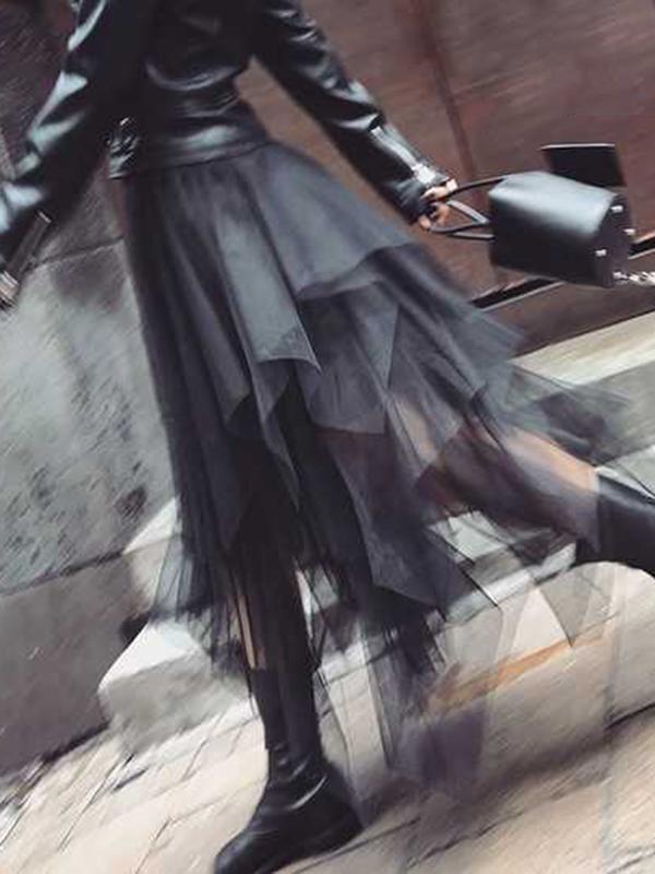 Jupe Mi-Longue Punk en Tulle 0