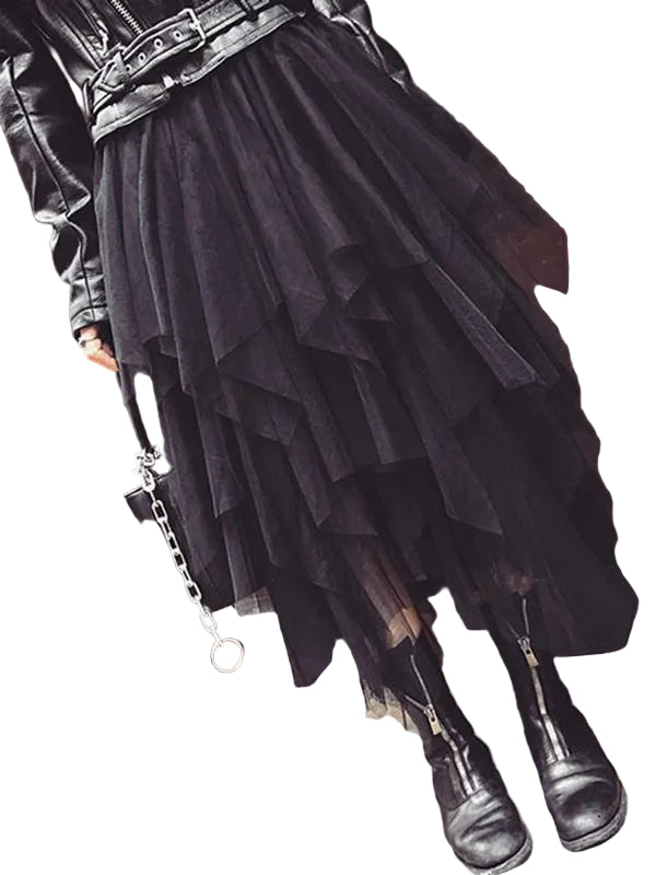 Jupe Mi-Longue Punk en Tulle 1