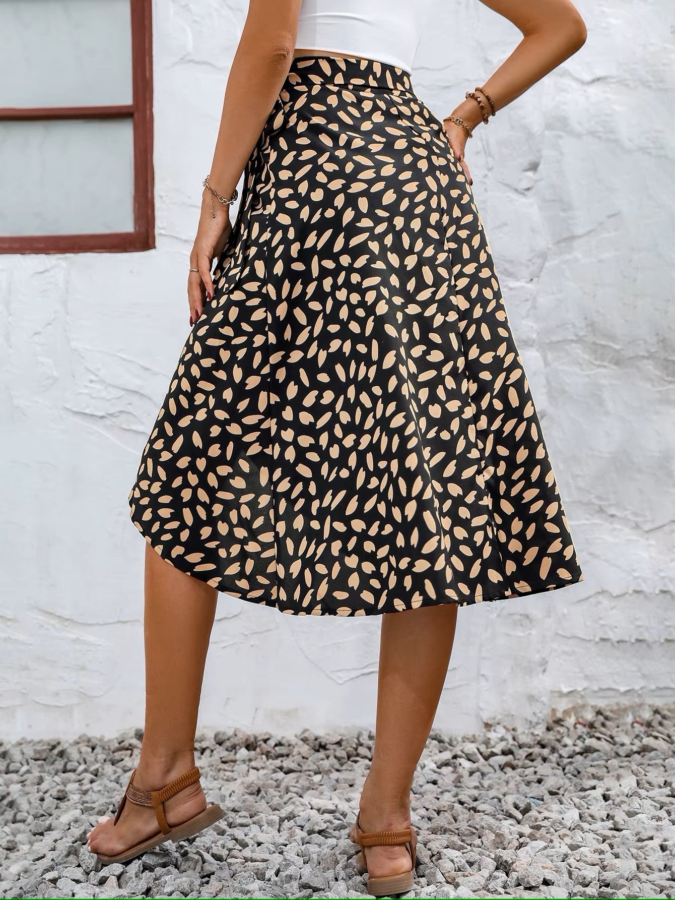 Jupe Portefeuille Mi-Longue Chic 2