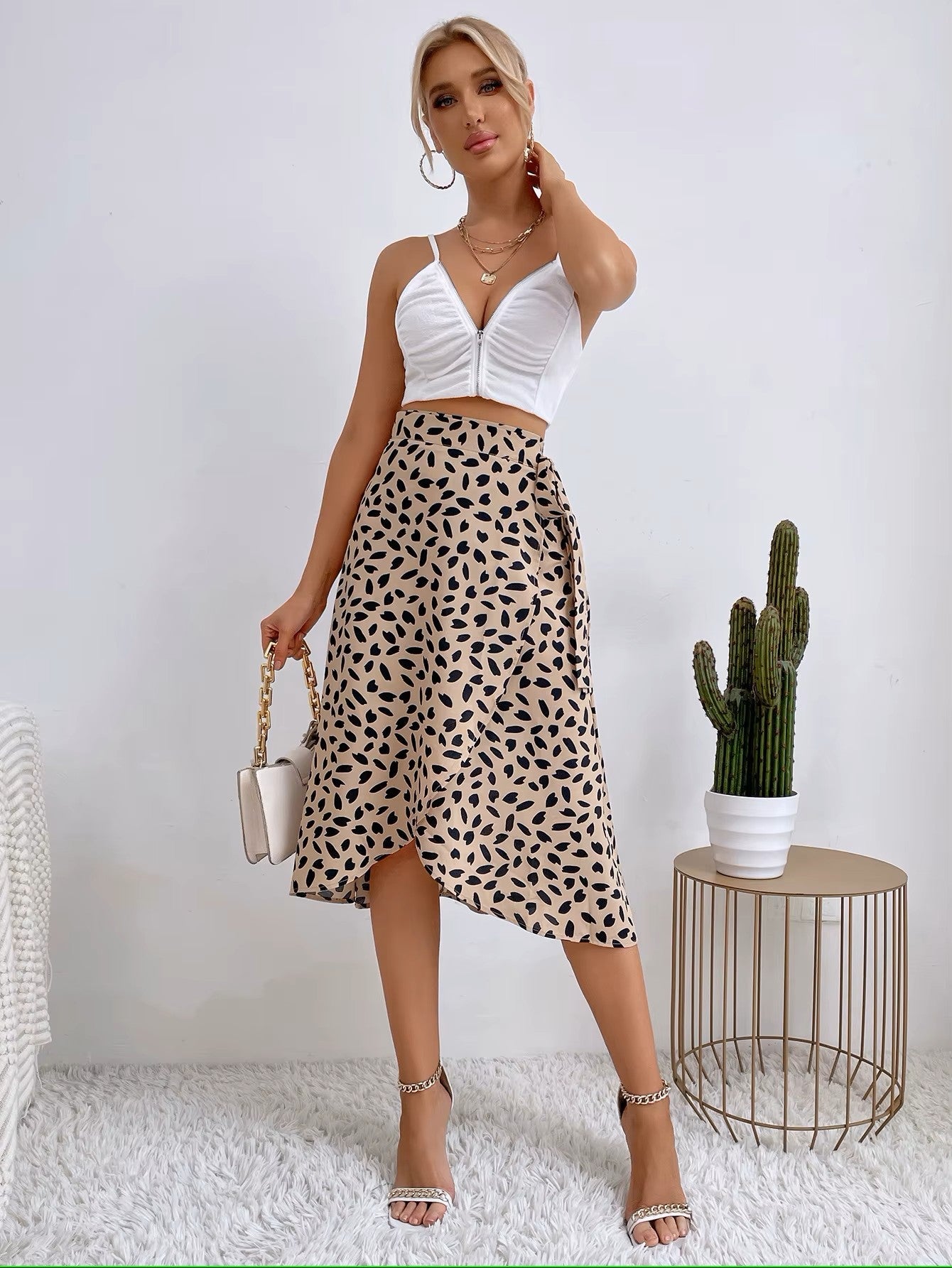 Jupe Portefeuille Mi-Longue Chic 8