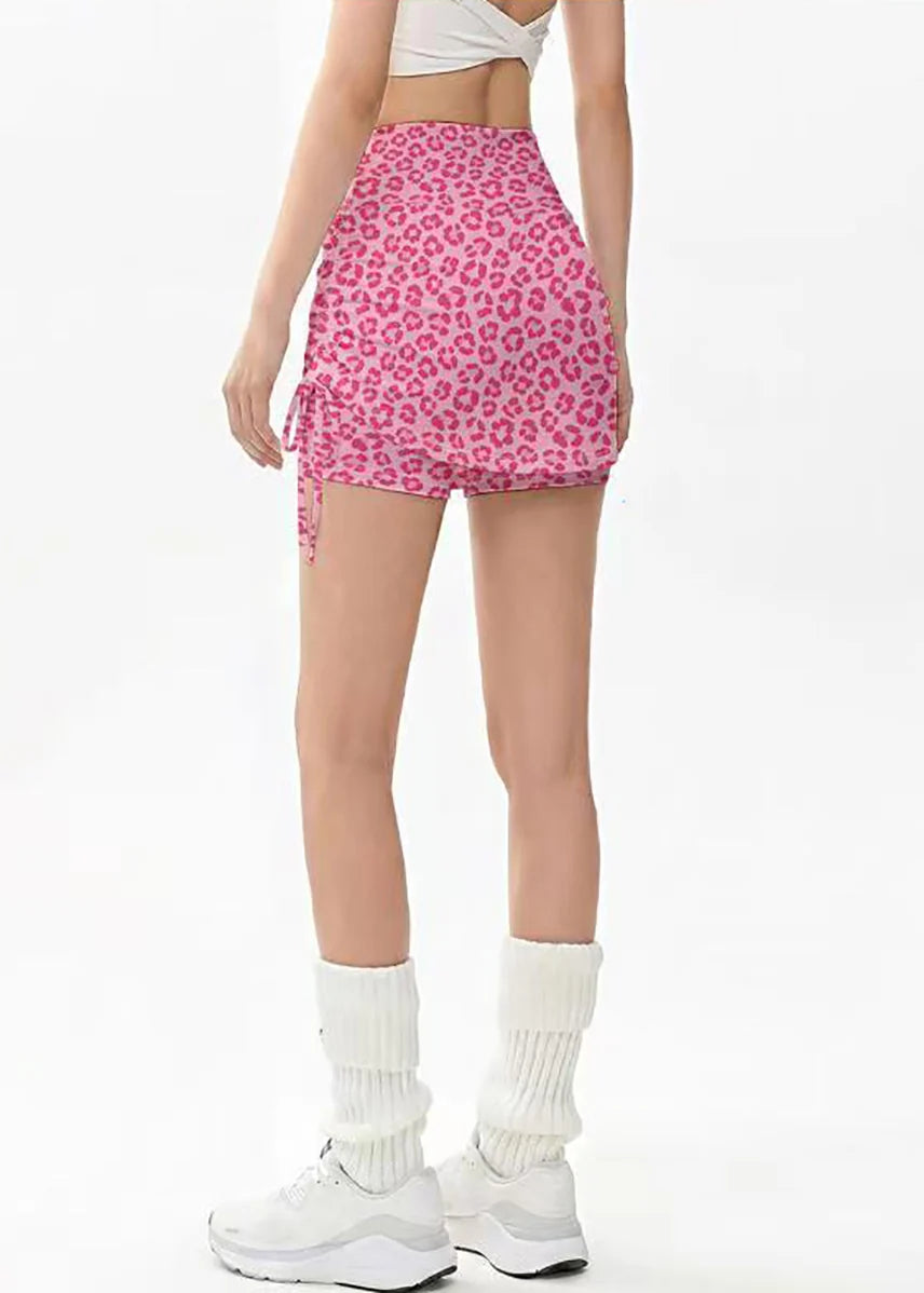 Jupe Short Femme Taille Haute Imprimé Léopard Sportif 4